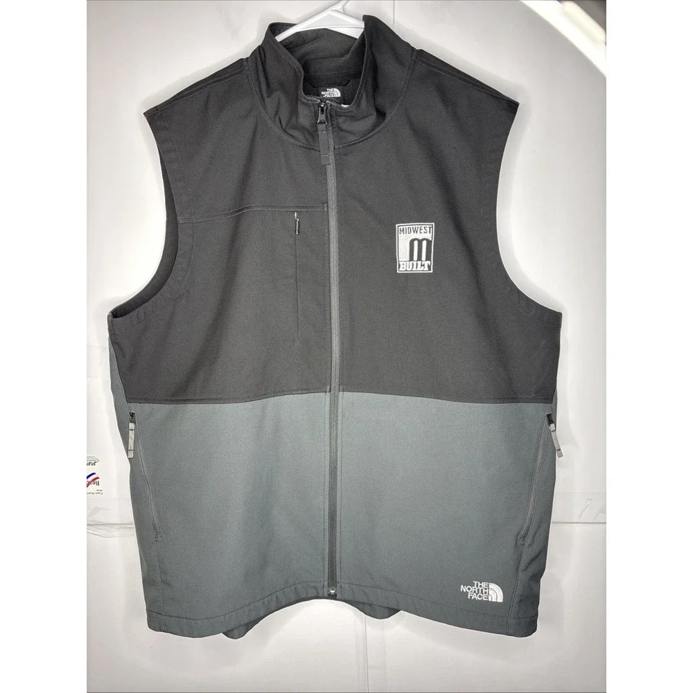 The North Face Castle Rock Soft Shell Full-Zip Vest Black & Gray XXL  logo‎